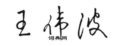 駱恆光王偉波草書個性簽名怎么寫