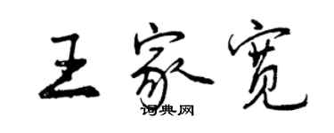 曾慶福王家寬行書個性簽名怎么寫