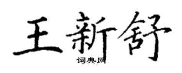 丁謙王新舒楷書個性簽名怎么寫