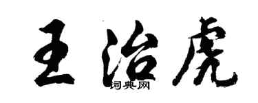 胡問遂王治虎行書個性簽名怎么寫