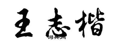 胡問遂王志楷行書個性簽名怎么寫