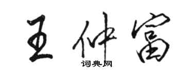 駱恆光王仲富行書個性簽名怎么寫