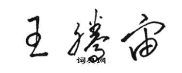 駱恆光王騰宙草書個性簽名怎么寫