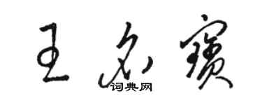 駱恆光王名寶草書個性簽名怎么寫