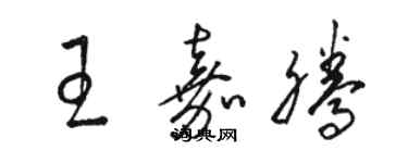 駱恆光王嘉騰草書個性簽名怎么寫