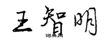 曾慶福王智明行書個性簽名怎么寫