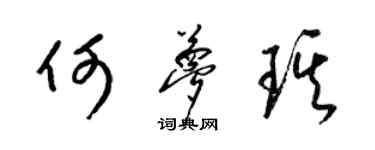 梁錦英何夢琪草書個性簽名怎么寫