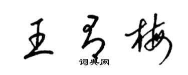 梁錦英王有梅草書個性簽名怎么寫