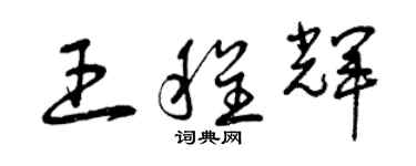 曾慶福王程輝草書個性簽名怎么寫