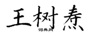 丁謙王樹燾楷書個性簽名怎么寫