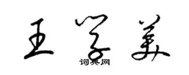 梁錦英王學美草書個性簽名怎么寫