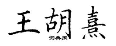 丁謙王胡熹楷書個性簽名怎么寫