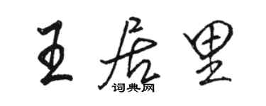 駱恆光王居里行書個性簽名怎么寫