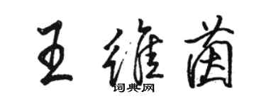 駱恆光王維茵行書個性簽名怎么寫