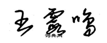 朱錫榮王霞鳴草書個性簽名怎么寫