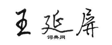 駱恆光王延屏行書個性簽名怎么寫