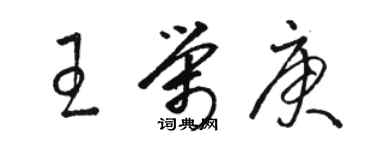 駱恆光王榮庚草書個性簽名怎么寫