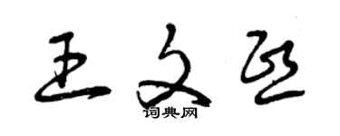 曾慶福王文熙草書個性簽名怎么寫