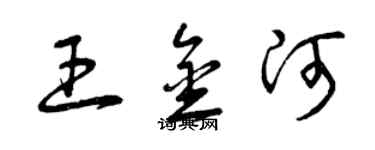 曾慶福王金河草書個性簽名怎么寫