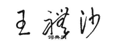 駱恆光王禮沙草書個性簽名怎么寫