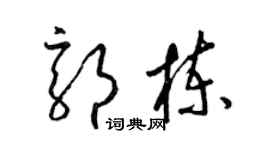 梁錦英郭棟草書個性簽名怎么寫