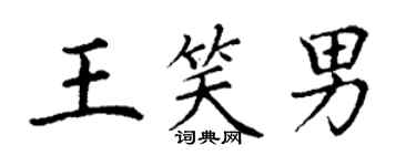 丁謙王笑男楷書個性簽名怎么寫
