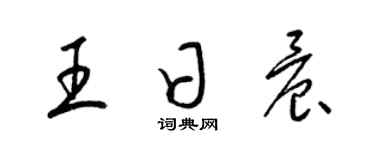 梁錦英王日晨草書個性簽名怎么寫