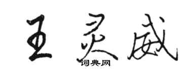 駱恆光王靈威行書個性簽名怎么寫