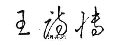 駱恆光王詩博草書個性簽名怎么寫