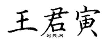 丁謙王君寅楷書個性簽名怎么寫