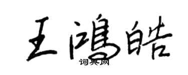 王正良王鴻皓行書個性簽名怎么寫