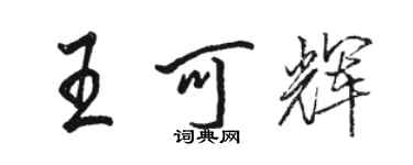 駱恆光王可輝行書個性簽名怎么寫