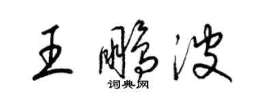 梁錦英王鵬波草書個性簽名怎么寫