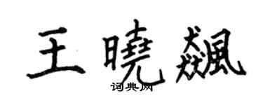 何伯昌王曉飈楷書個性簽名怎么寫