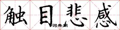 丁謙觸目悲感楷書怎么寫