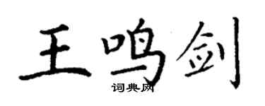 丁謙王鳴劍楷書個性簽名怎么寫