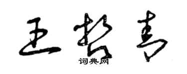 曾慶福王哲青草書個性簽名怎么寫