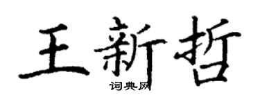 丁謙王新哲楷書個性簽名怎么寫