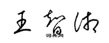 梁錦英王智湘草書個性簽名怎么寫