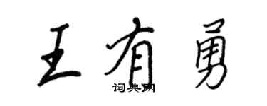 王正良王有勇行書個性簽名怎么寫