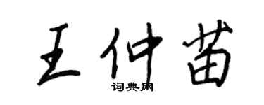 王正良王仲苗行書個性簽名怎么寫