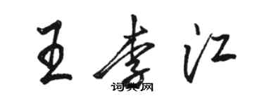 駱恆光王李江行書個性簽名怎么寫