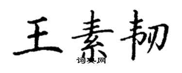 丁謙王素韌楷書個性簽名怎么寫