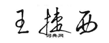 駱恆光王捷西草書個性簽名怎么寫