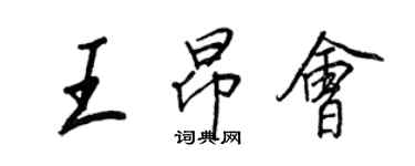 王正良王昂會行書個性簽名怎么寫