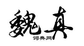 胡問遂魏真行書個性簽名怎么寫