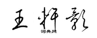 梁錦英王軒影草書個性簽名怎么寫