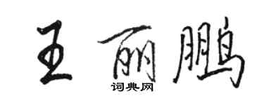 駱恆光王麗鵬行書個性簽名怎么寫