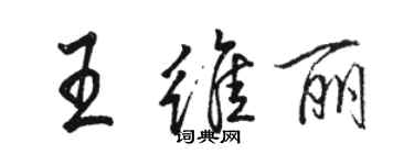 駱恆光王維麗行書個性簽名怎么寫