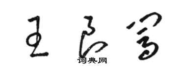 駱恆光王良闖草書個性簽名怎么寫